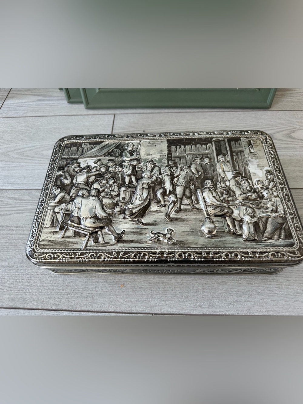 Vintage Teniers Tin Box Made in Belgium